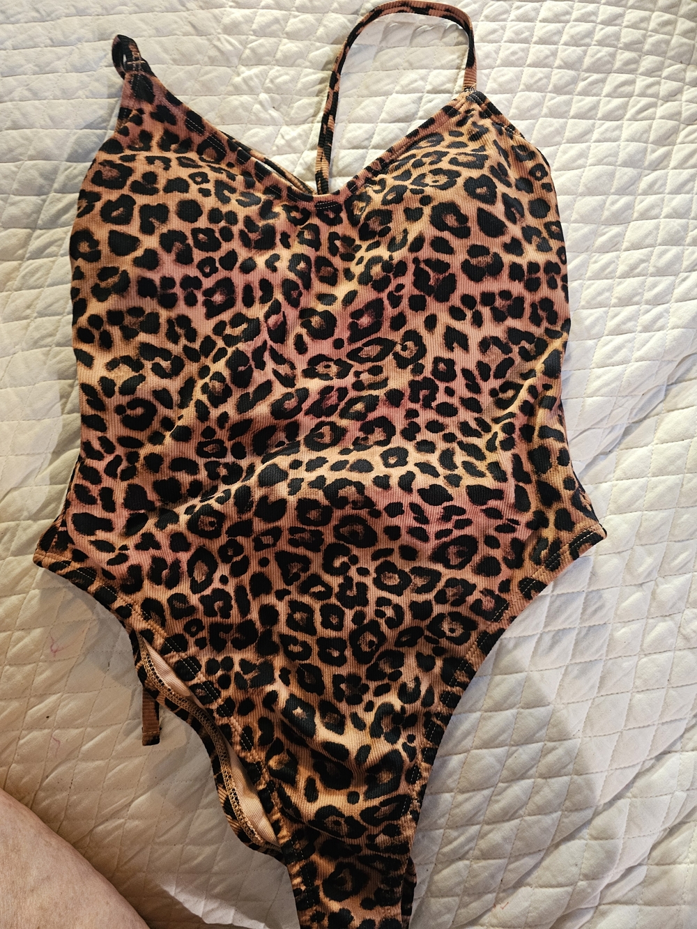 wild fable Leopard Print One-Piece Swimsuit in Brown and Black. C23